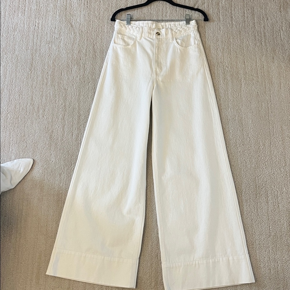 Wide leg white jeans